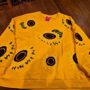 Queen of Sparkles Yellow Sunflower Sweatshirt